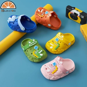 สินค้า HS รองเท้าแตะสำหรับเด็ก,รองเท้าแตะใส่ในบ้านสำหรับเด็กการ์ตูนไดโนเสาร์เนื้อหนารองเท้ากันลื่นสำหรับฤดูร้อน