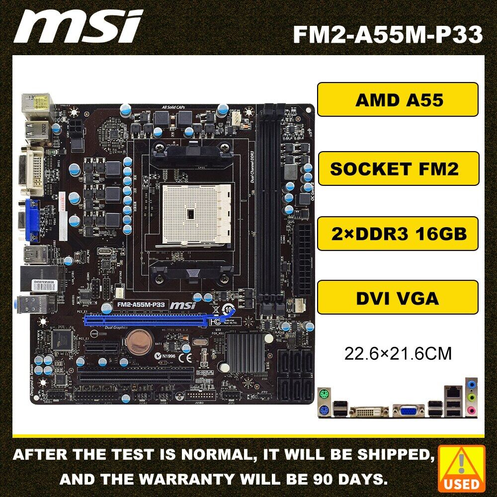 MSI FM2-A55M-P33 Micro ATX Motherboard