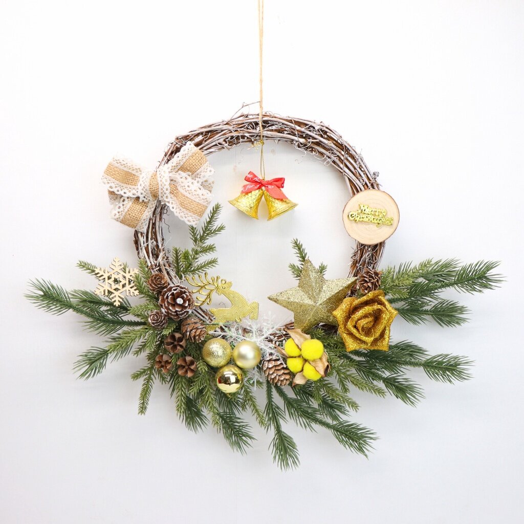 Vòng Nguyệt Quế D73 Vòng Trang Trí  Giáng Sinh Treo Cửa Trang Trí Đường Kính 25cm