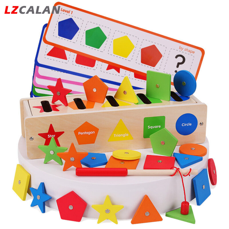 Lzca Trẻ Em đồ chơi bằng gỗ Khối Cảm Giác Phân Loại Tập Thể Dục hình khối