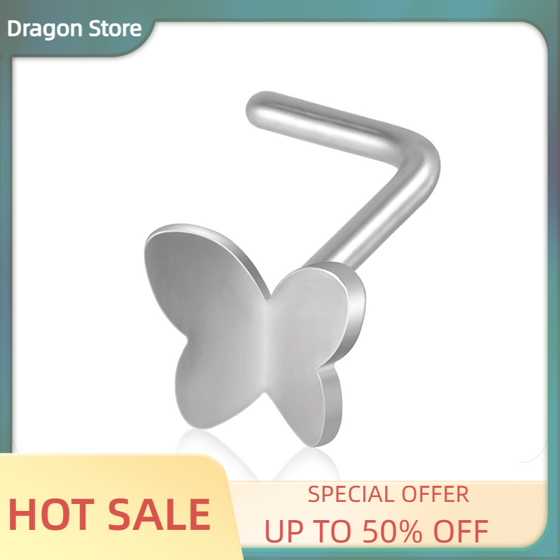 Rồng 20g bướm mũi xương Vòng staight vít L hình dạng khuyên mũi kiểu đinh tán dái Tai xuyên tragus Bông tai xuyên trang sức cơ thể