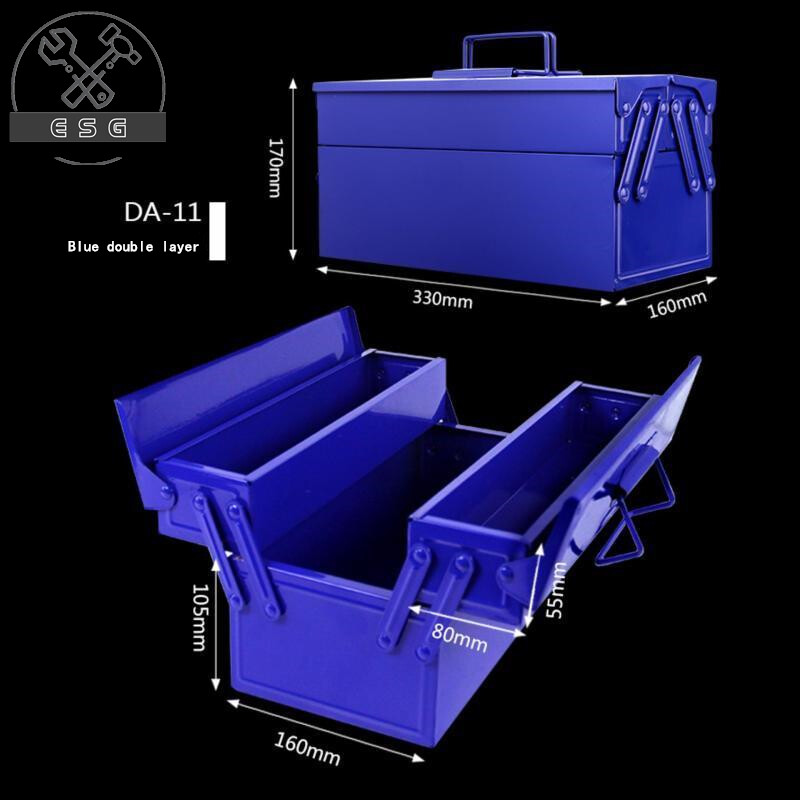 Hộp Dụng Cụ Cầm Tay Hai Lớp Bằng Sắt Đa Chức Năng Kim Loại Lớn Gấp Nhiều Lớp