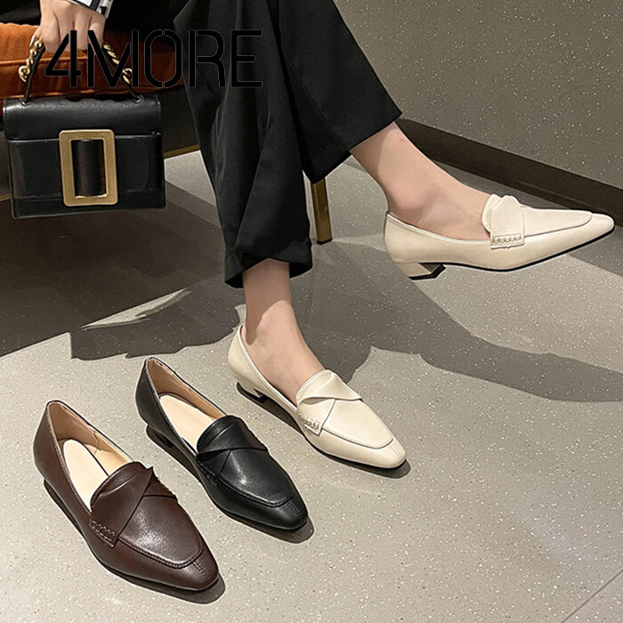 Giày lười da cơ bản hàn quốc cho nữ giày lười mũi nhọn