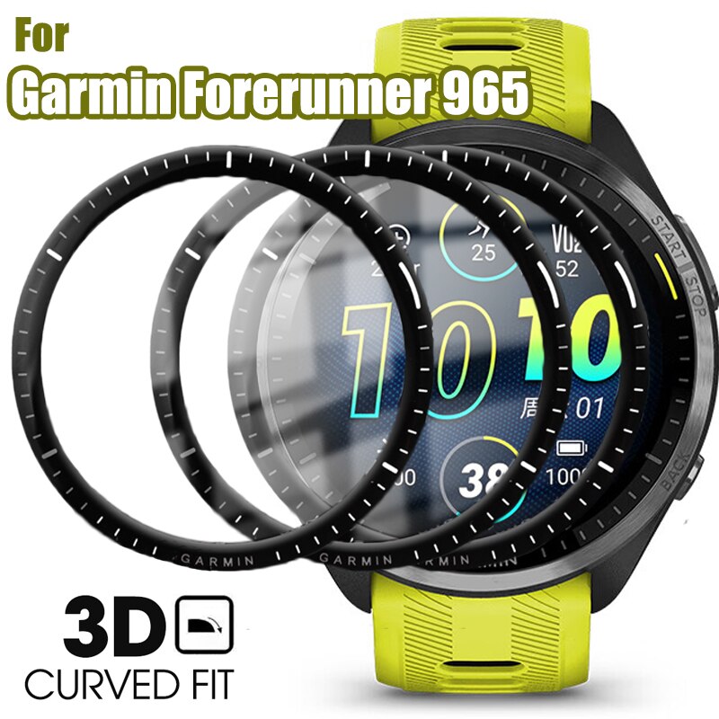 3Pcs Cho Garmin Forerunner 965 265 265S 3D miếng bảo vệ màn hình đồng hồ thông minh màng bảo vệ Cho Garmin Forerunner 965 Bìa Phim