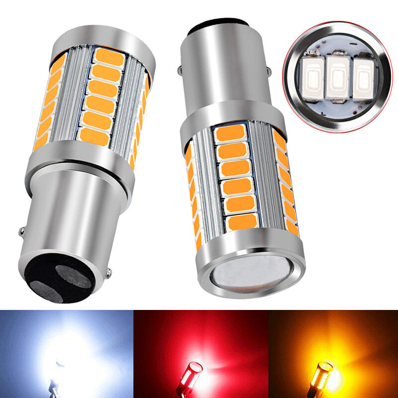 2 Bóng Đèn Phanh Ô Tô 1157 BAY15D P21/5W 33 SMD Led 5630 Đèn Lùi Ban Ngày Đèn Dự Trữ