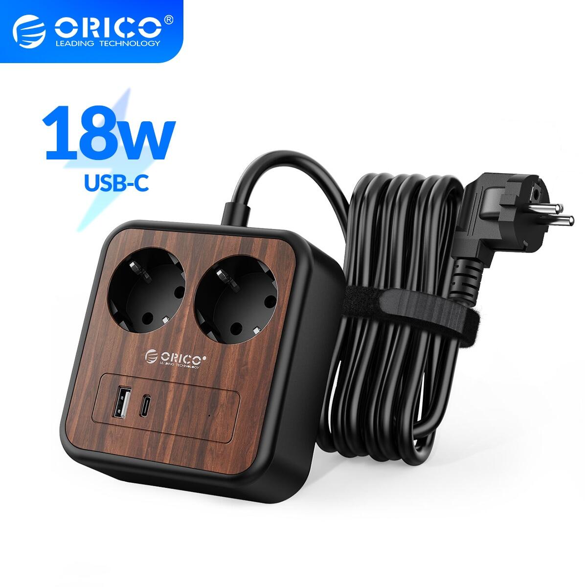 Orico ổ cắm di động ổ điện nhiều lỗ 2ac ổ cắm 3usb cổng sạc với ổ cắm điện 3m cáp nối