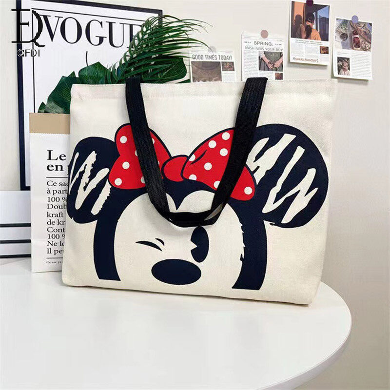 QFDI New women's bag Fashion shoulder bag Crossbody bag Large capacity canvas bag Fashion Tote bag Student schoolbag shopping bag