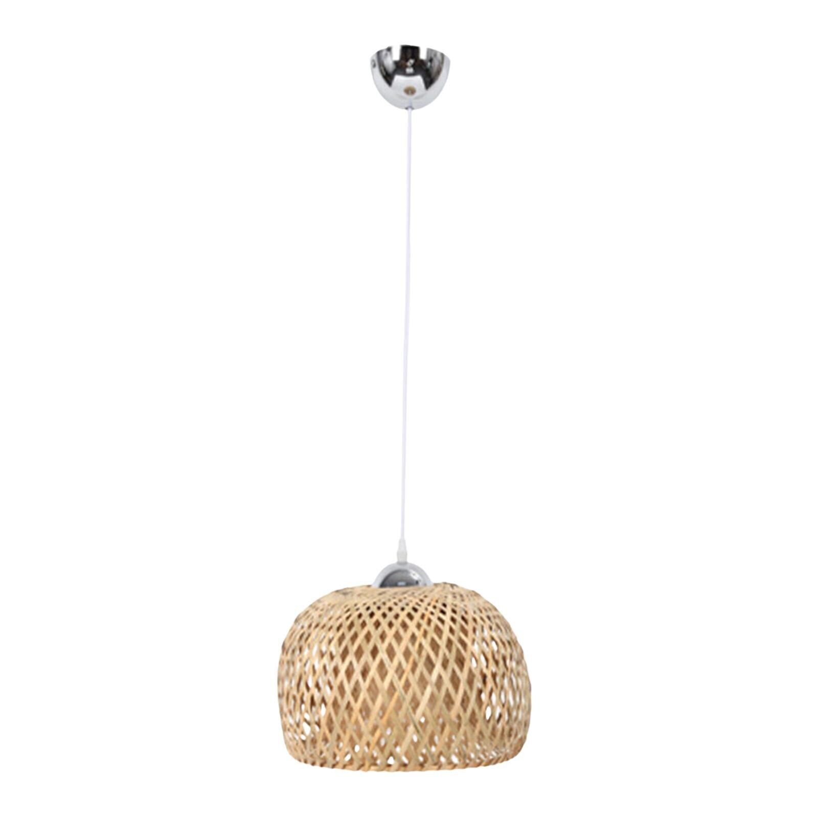 Woven Bamboo Pendant light Fixture Handwoven Lampshade Japanese Style Ceiling Pendant Light for Kitchen Restaurant Bedroom