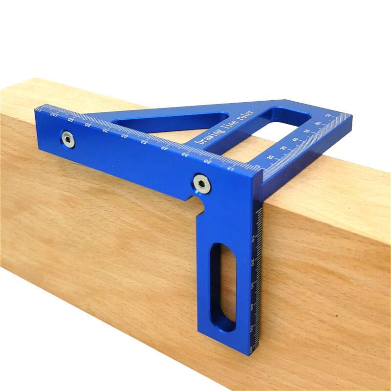 Thước đo góc vuông chế biến gỗ thước tam giác vát hợp kim nhôm dụng cụ đo bố trí chính xác cao cho thợ mộc kỹ sư