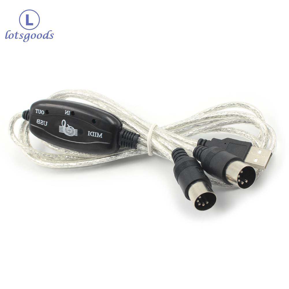 USB chuyên nghiệp in-out MIDI cáp cho Bộ chuyển đổi PC để chuyển đổi bàn phím điện tử nhạc