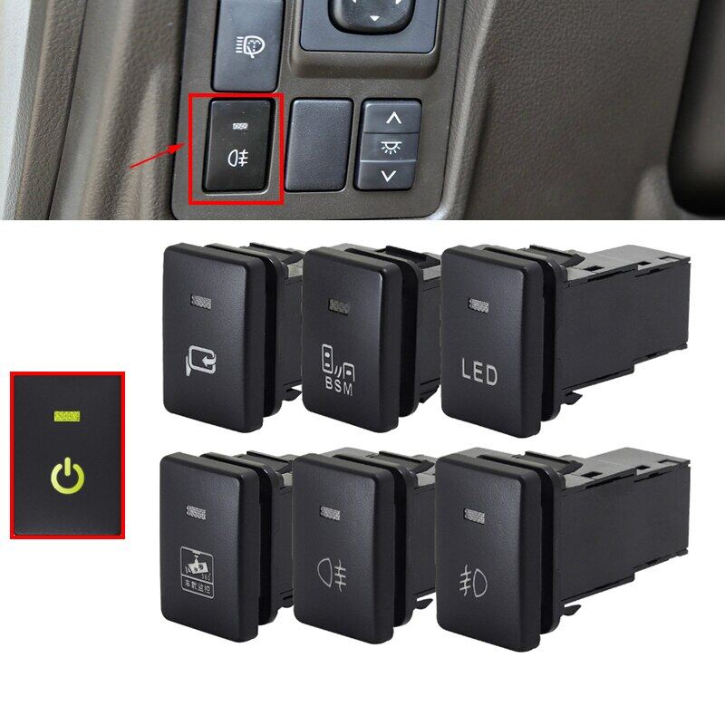 Nút sương mù phía trước phía sau xe hơi công tắc gập gương chiếu hậu led bsm có dây cho toyota camry prius corolla prado