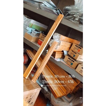 Thước kẻ gỗ sồi 50cm