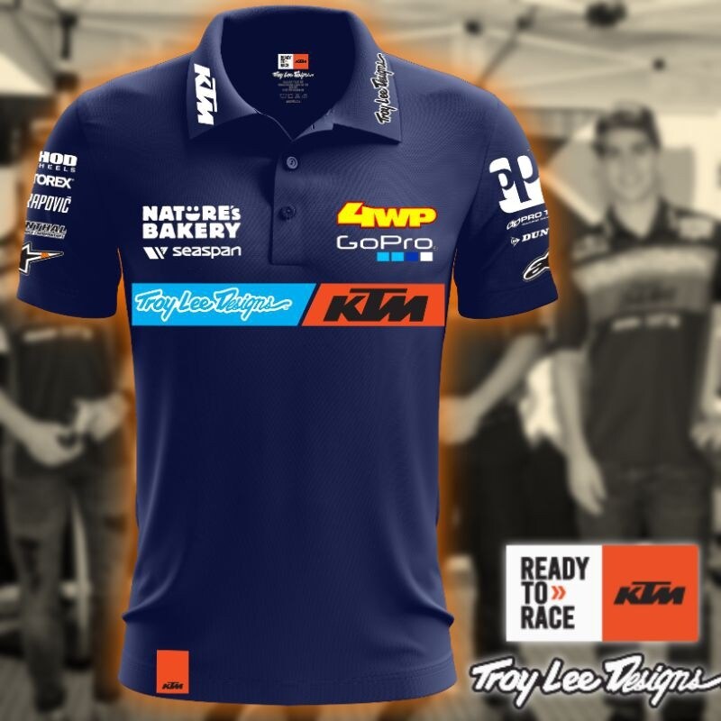 🌟phiên bản mới nhất-áo thun có cổ polo cỡ lớn tay ngắn mặc thường ngày cho nam thiết kế ktm factory racing x troy lee 2020🌟