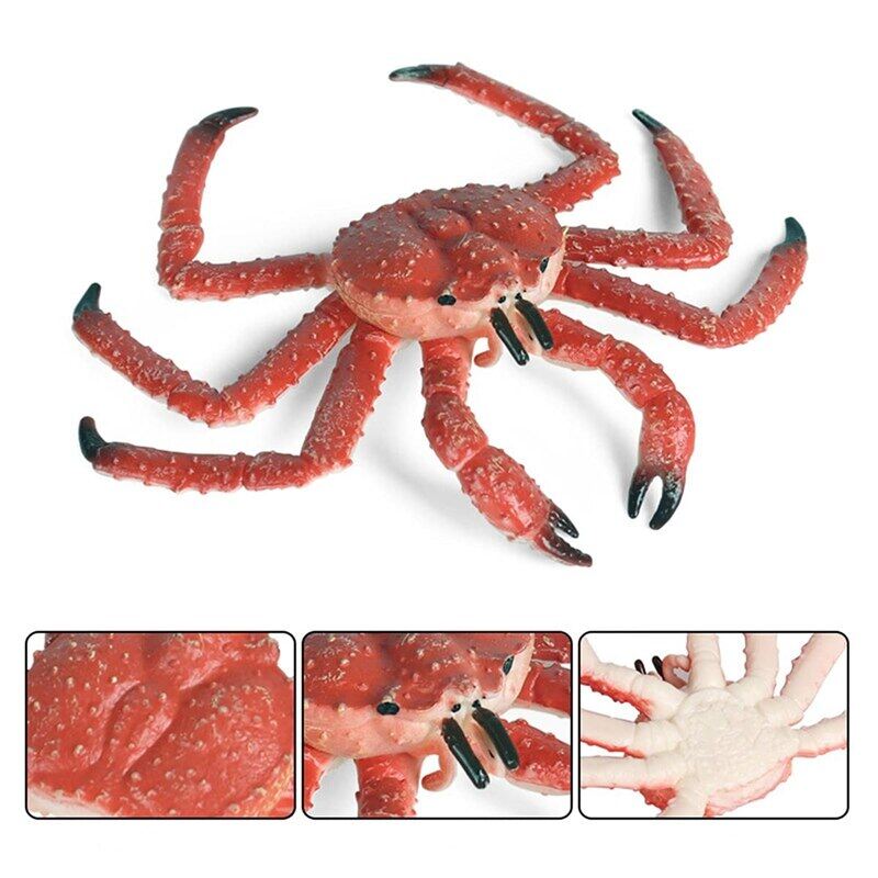 Hot-Simulation King Crab Model Simulation Hermit Crab Marine Animal PVC Model Desktop Decor Education Ks Intellectual Toy