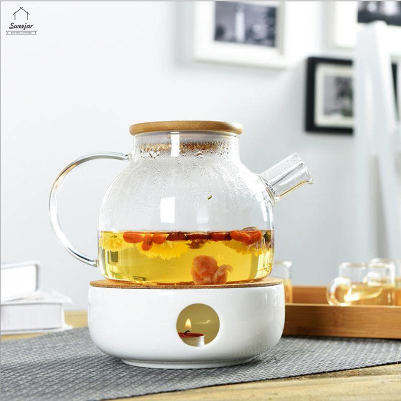 SWEEJAR Bình thuỷ tinh giữ nhiệt trong suốt chịu đựng nhiệt độ cao dùng đựng đồ uống gia đình - INTL