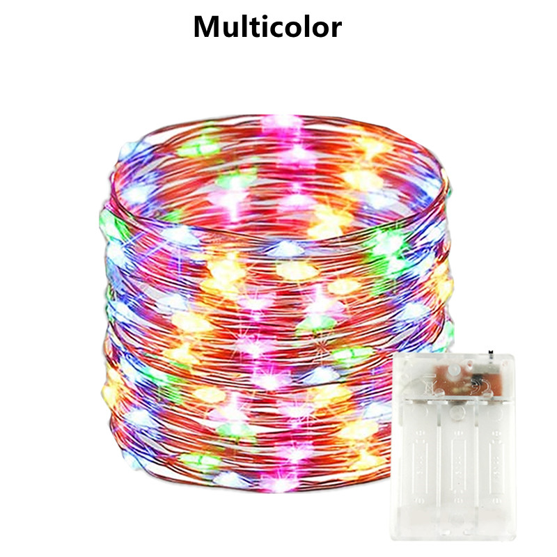 LED String Fairy lights Garland Cooper Wire 2M 5M 10M 3AA Battery Powered For Outdoor Home Christmas Wedding Party Decoration Decor lamps Waterproof 20led/50led/100leds