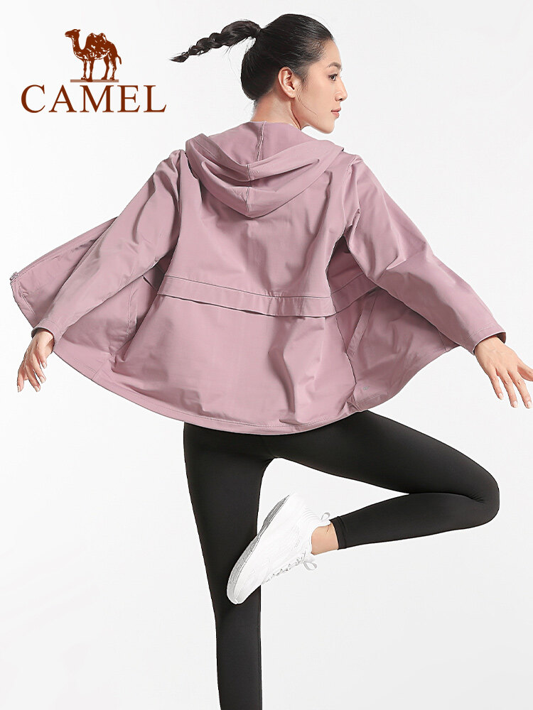 Camel Áo Khoác Nữ Dài Tay Tập Yoga Áo Khoác Thể Thao Thường Ngày Dáng Rộng