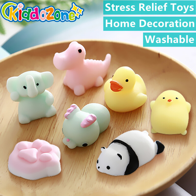 KiddoZone , 30 Món Đồ Chơi Bóp Mềm Hình Động Vật Hoạt Hình Kawaii Dễ Thương Dành Cho Trẻ Em, Giảm Căng Thẳng Lo Lắng Trang Trí Nhà Cửa