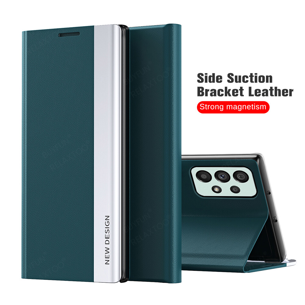 For Samsung Galaxy A73 5G Magnetic Leather Flip Case Shell For Samsung Galaxy A53 A52s A52 A33 A32 A22 A13 A72 Magnetic Bracket Leather Case For Samsung a33 a32 Luxury Wallet Stand Book Case Coque