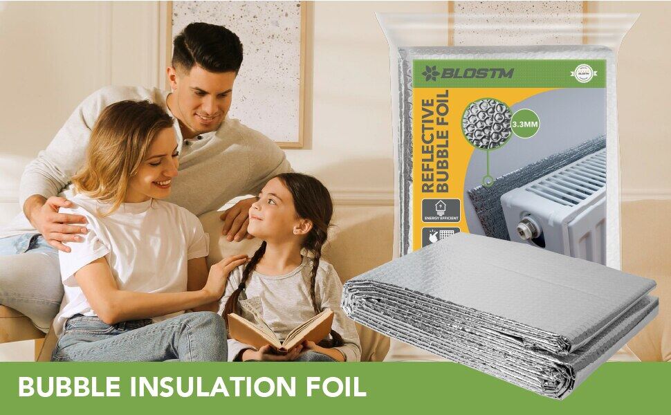 Warm insulated family home saves energy costs foil insulation roll radiator insulation