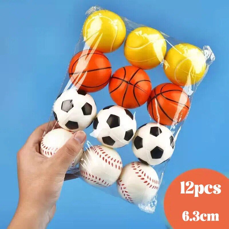 12Pcs 6.3Cm bóng chống căng thẳng Relief bóng đá bóng đá bóng rổ Bóng Chày