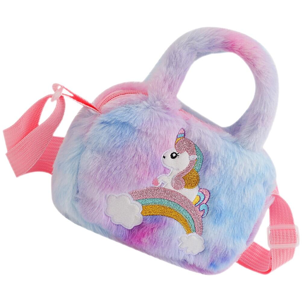 Kids Purse Shopping Dating Bag Toddler Crossbody Wallet Hand Fluffy Plush