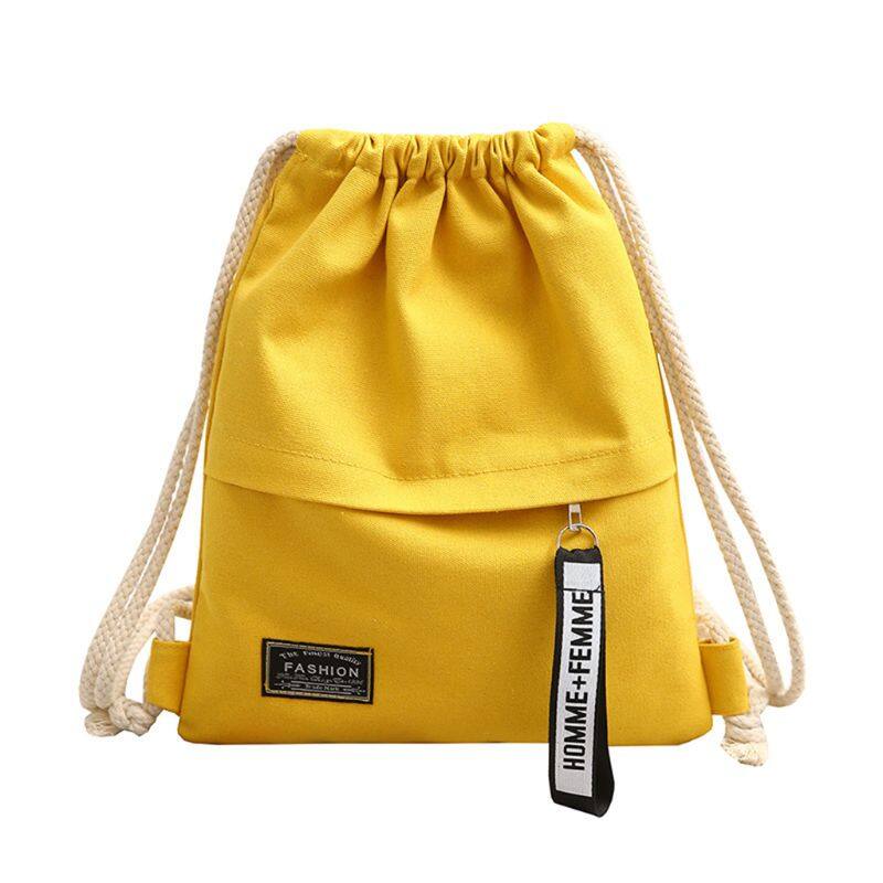 Túi dây rút đựng đồ đi học tập gym bằng vải bố, ba lô ba lô pouch