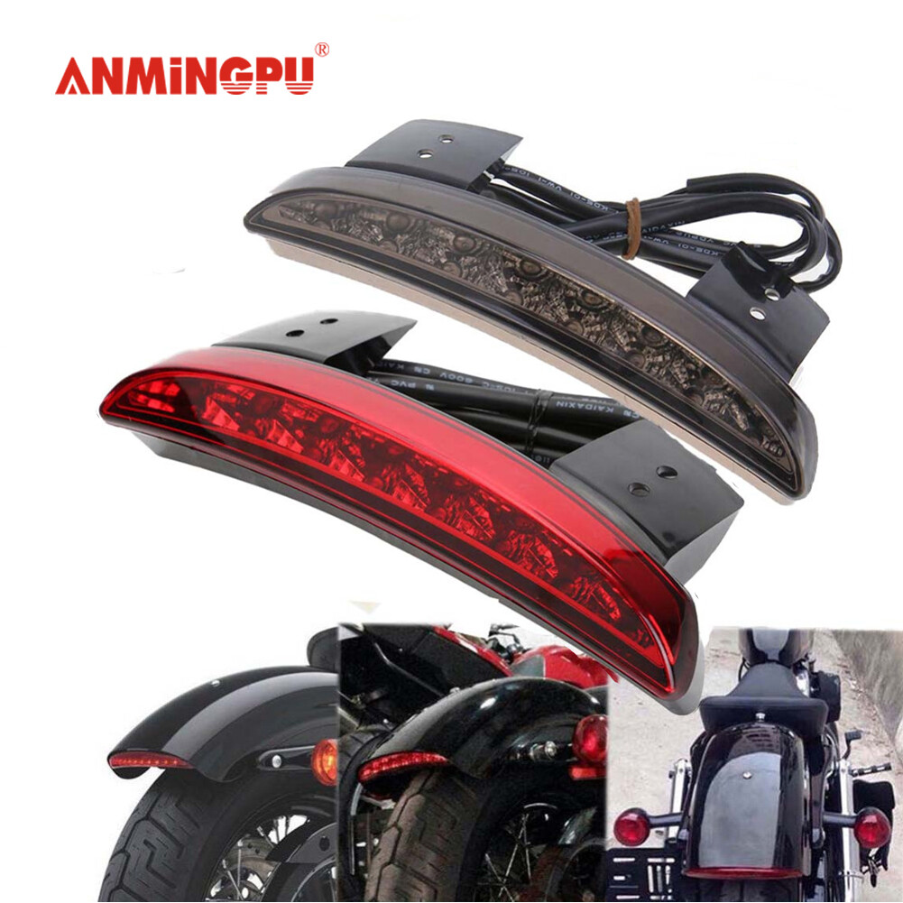 ANMINGPU 1 Cái Lắp Ráp Đèn Đuôi Xe Máy, Đèn LED Cho Harley Sportster XL 883 1200LED Đèn Phanh LED Màu Đỏ Viền Chắn Bùn Phía Sau Chống Nước