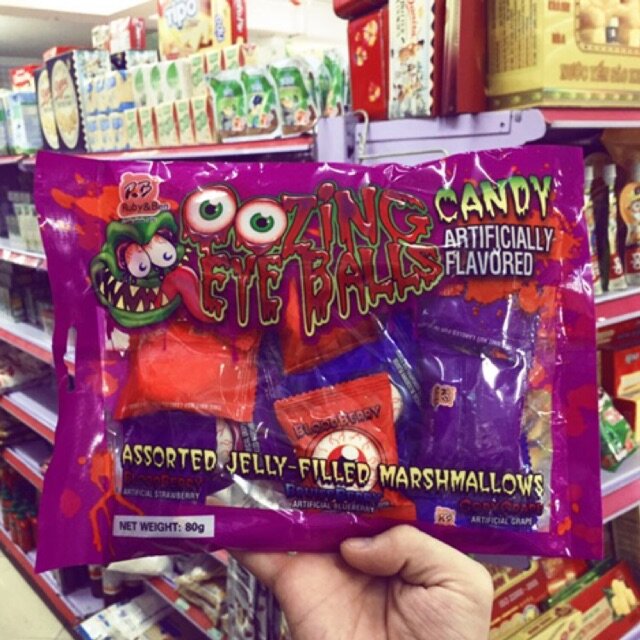 Kẹo Con Mắt Marshmallow Hàn Quốc Nhân Mứt Trái Cây 14K/ Gói 80G