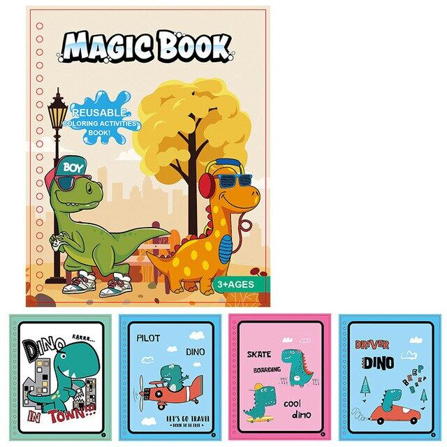 Montessori การศึกษาหนังสือมหัศจรรย์น้ำระบายสีการ์ตูนหนังสือ Doodle ปากกาจิตรกรรมกระดานวาดภาพสำหรับ Kids Toys
