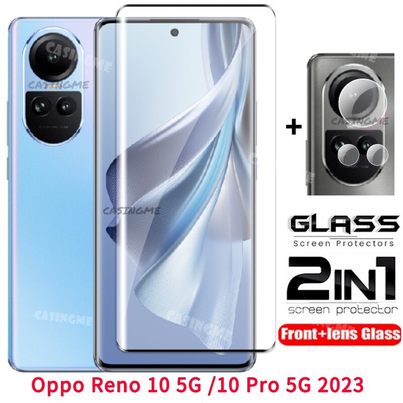 2023 Oppo RENO 10 5g phim 2 trong 1 miếng bảo vệ màn hình cho OPPO RENO 10 9 10pro reno10 Pro reno10pro 10pro + + cộng với 5g 2023 bọc hoàn toàn kính cường lực Tấm dán bảo vệ màn hình ống kính mặt sau