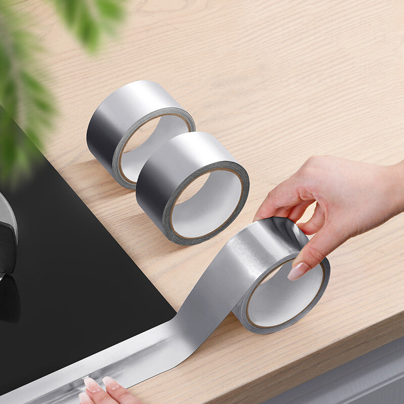 Băng Keo Nhôm Miếng Dán Bồn Rửa Nhà Bếp Dải Bịt Khe Góc Bồn Rửa Miếng Dán Tường Phụ Kiện Đường Góc Bồn Rửa Tường Phòng Tắm Miếng Dán Nhôm Bảo Vệ Khe Hở Băng Dính Chống Ẩm Chống Nước