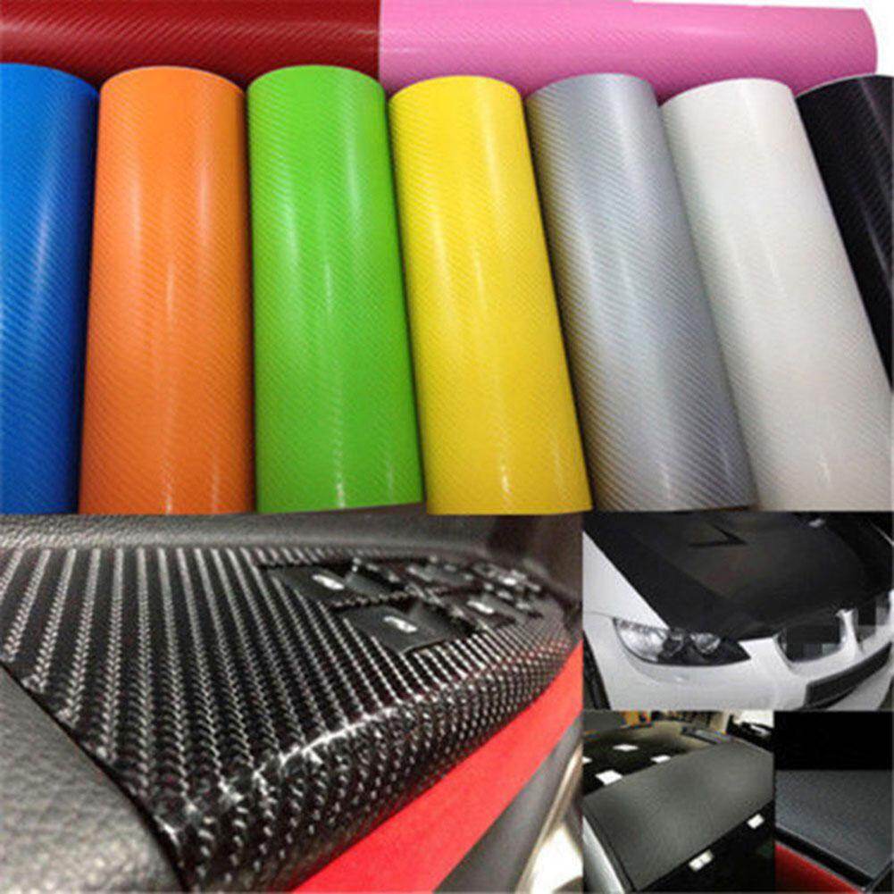 Janedream 10Cm * 127Cm/10Cm * 152Cm/20Cm * 152Cm/20Cm * 127Cm Tùy Chọn Màu 3D Kết Cấu Bọc Sợi CARBON Đề Can Xe Hơi Vinyl Nhãn Dán Xe Tấm