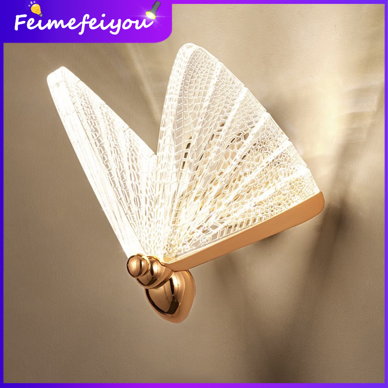 led wall light nordic for living room butterfly wall lighting indoor 3 light colors to switch Luxury Staircase Bedside Bedroom Background dining lamps Decoration ราคา 1,404 บาท*ส่งฟรี