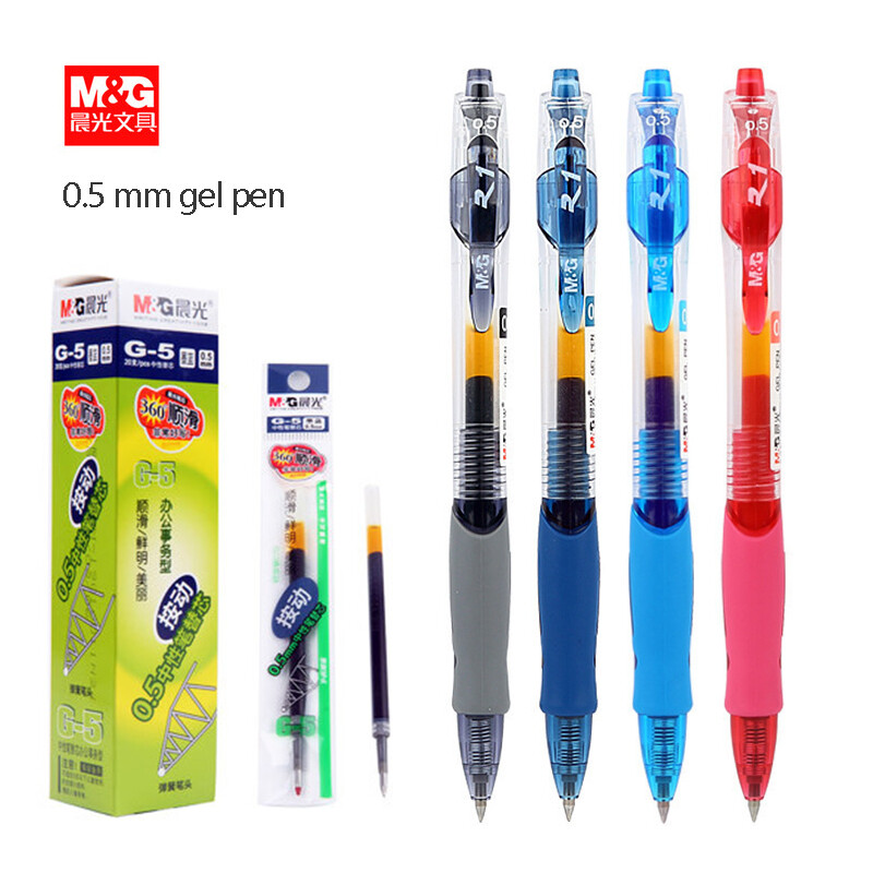 Bút bi mực gel 0.5mm có thể thu vào, văn phòng phẩm chất lượng M&G-INTL