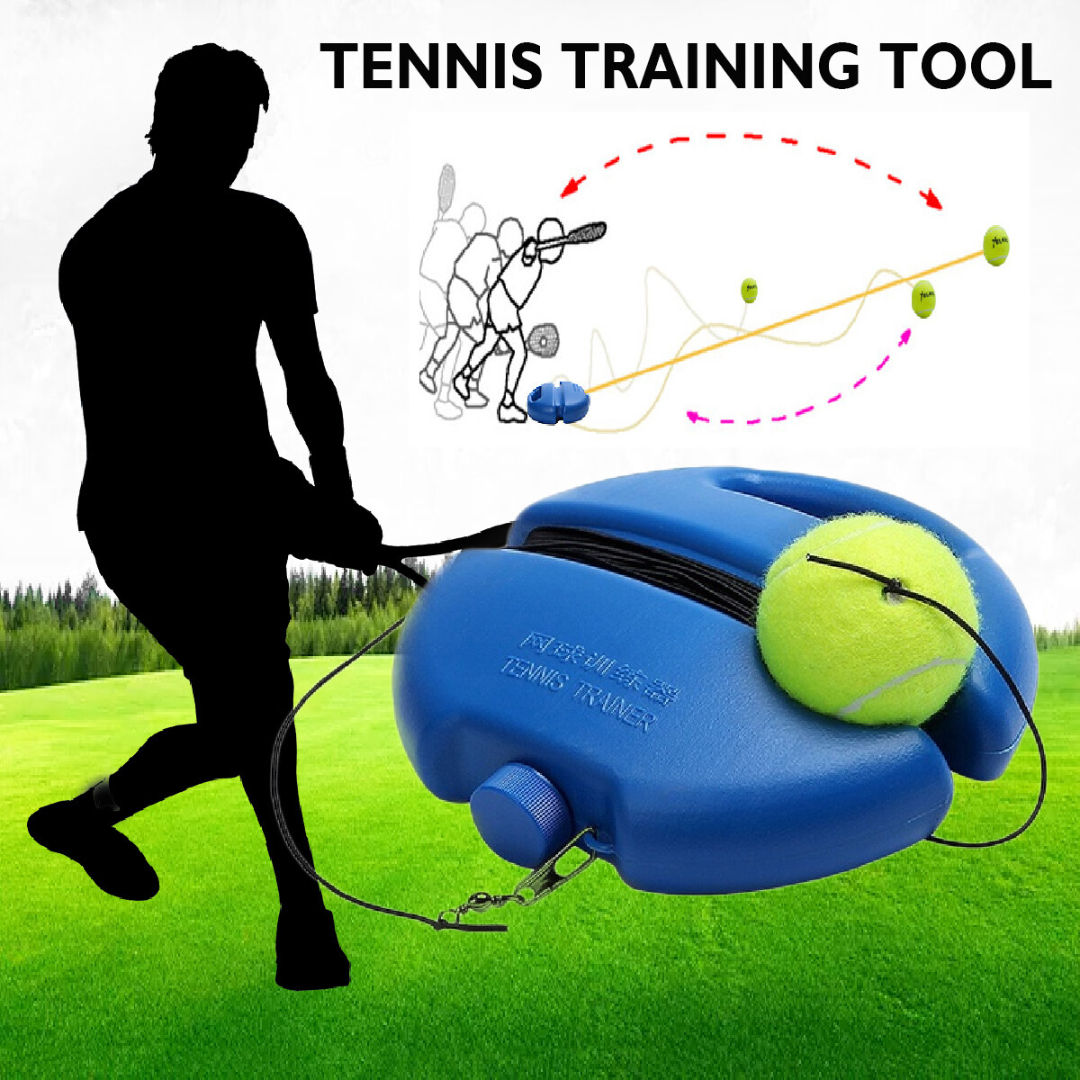 Bóng Tennis đơn luyện tập thực hành có thể thu vào đào tạo quần vợt thuận