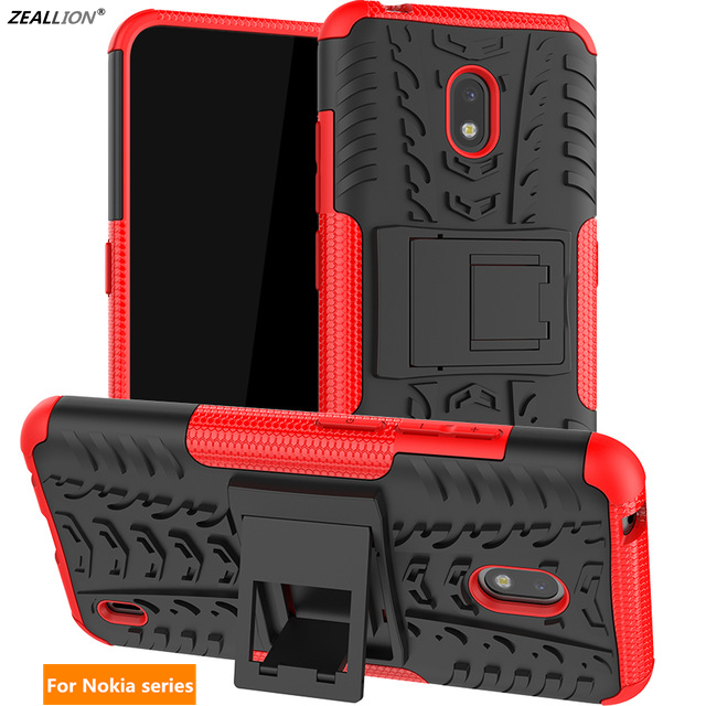 Zeallion Cho [Nokia 2.1 3.2 4.2 2.2 7.1 Plus] Ốp Họa Tiết Rực Rỡ Chân Đế Cao Su TPU 2 Trong 1 Lai Sang Trọng Chân Chống Điện Thoại Chống Trượt Chống Sốc