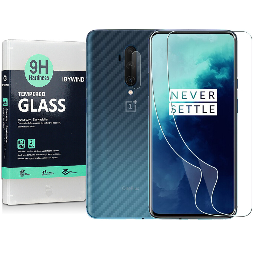 Ibywind Miếng Bảo Vệ Màn Hình TPU Trong Suốt Dành Cho Oneplus 7 Pro/Oneplus 7T Pro [Gói 2 Chiếc] [Bảo Vệ Ống Kính Máy Ảnh] [Bảo Vệ Màng Sợi Carbon Phía Sau] [Hỗ Trợ Vân Tay Trong Màn Hình] [Thân Thiện Với Vỏ] [Không Bong Bóng]