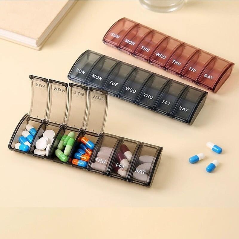 1 hộp đựng thuốc hàng tuần viên thuốc 7 ngày tiện dụng ống đựng thuốc hộp đựng vỏ hộp chứa dạng khay hộp chia hộp đựng thuốc trong suốt
