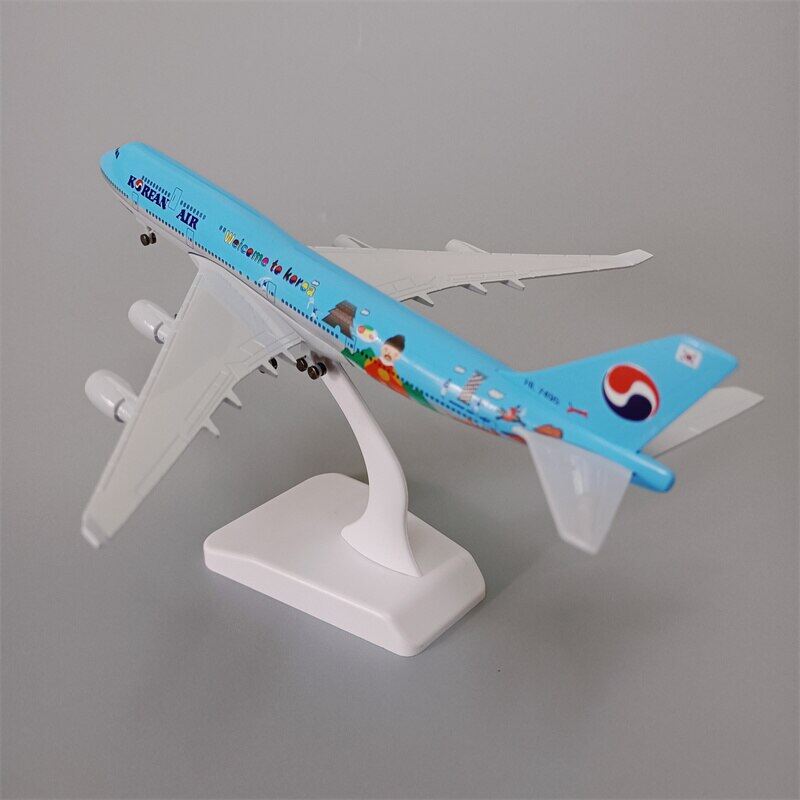 Mô hình máy bay boeing 747 b747 airways hàn quốc bằng kim loại hợp kim 20cm máy bay mô hình máy bay đúc khuôn bánh xe w bánh răng hạ cánh