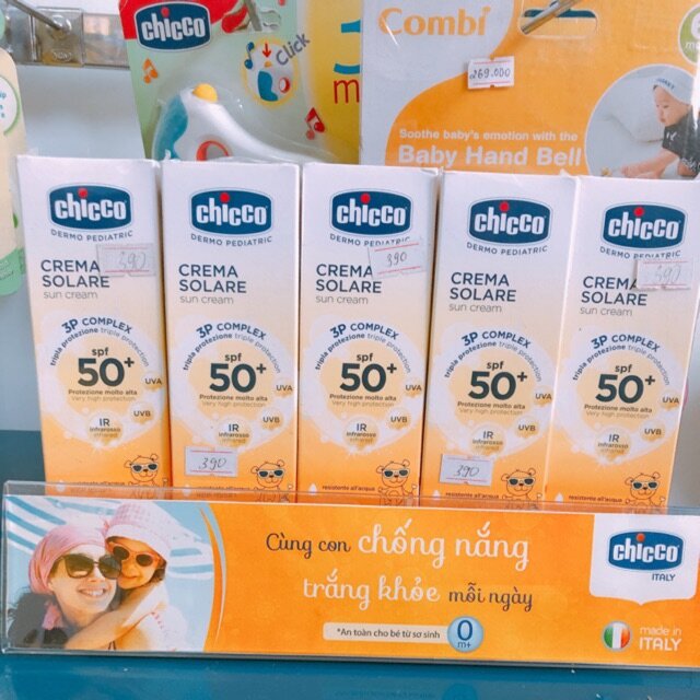 Kem chống nắng dùng cho trẻ em 0m+ spf 50+ chicco