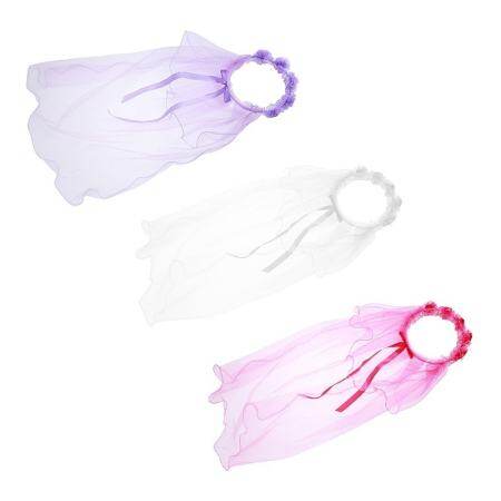 HangQiao Fashion Grils Veil Children' s Outstanding White Bow Headdress Gilrs Hair Accessories