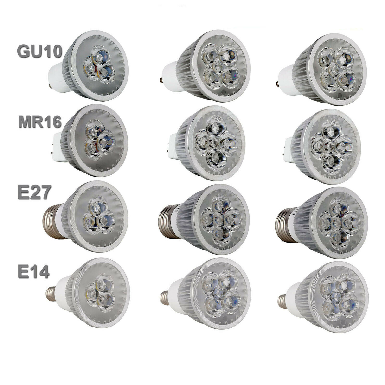 Eranpo led thay đổi độ sáng spotlight bóng đèn đèn gu10 mr16 e27 e14 9w 12w 15w 220v 240v trong nhà, trắng mát/trắng trung tính/trắng ấm