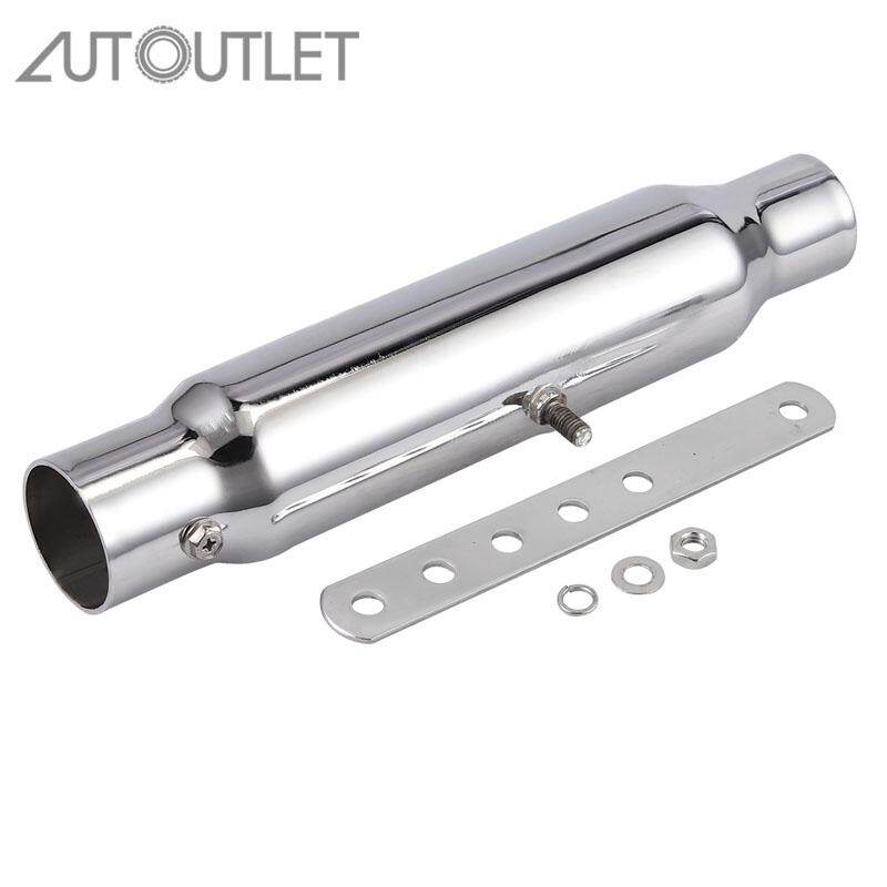 AUTOUTLET 1 Ống Xả Bộ Giảm Thanh Ống Xả Xe Máy Thông Dụng Cho 12 Bộ Giảm Thanh Bạc Dành Cho Xe Đua Bobber Chopper Nóng