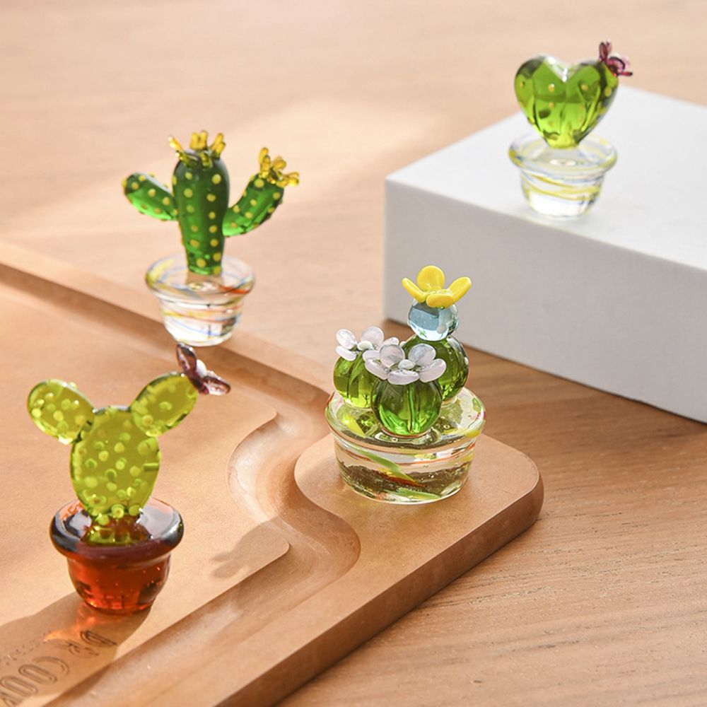 Đồ trang trí nhà cửa bằng thủy tinh sdkigvx tượng nhỏ cây xương rồng đồ trang trí để bàn cây thu nhỏ đồ thủ công để bàn xương rồng bonsai xương rồng tượng nhỏ