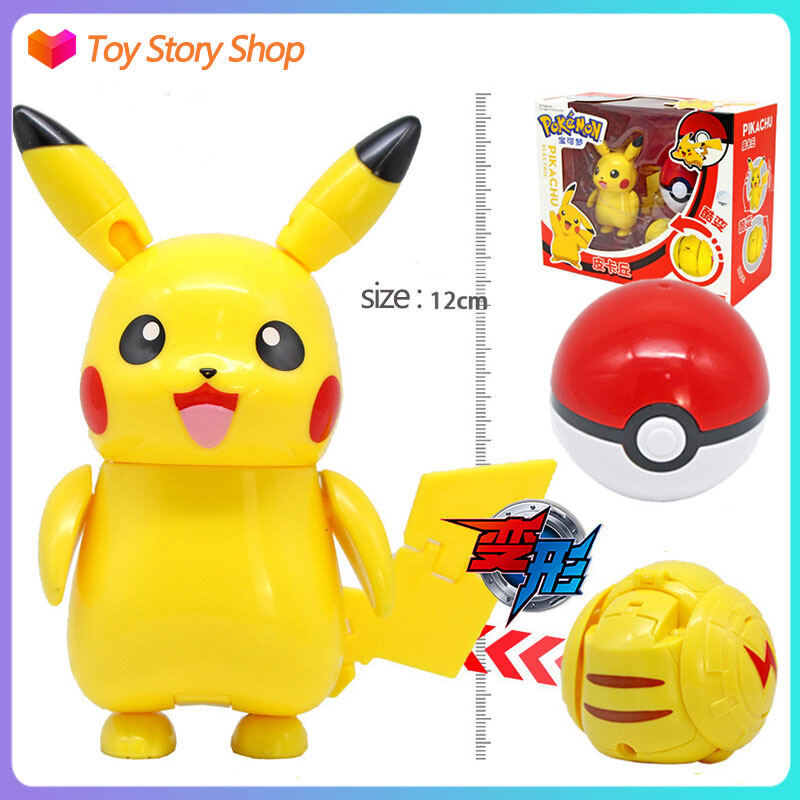 Toystoryshop Mô Hình Anime Trứng Biến Dạng Pikachu Bóng Pokemon Đồ Chơi Cho Bé Trai Bé Gái Giáo Dục Lắp Ráp Bộ Sưu Tập Mô Hình Làm Bằng Tay PVC, Búp Bê Quà Sinh Nhật Cho Trẻ Em 4.7Inch