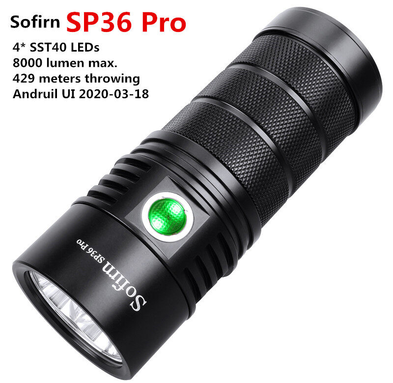 NEW Sofirn SP36 Pro Anduril 4 * SST40 Mạnh Mẽ 8000LM Đèn Pin LED USB-C Đèn Pin Siêu Sáng Đèn Lồng 6500K