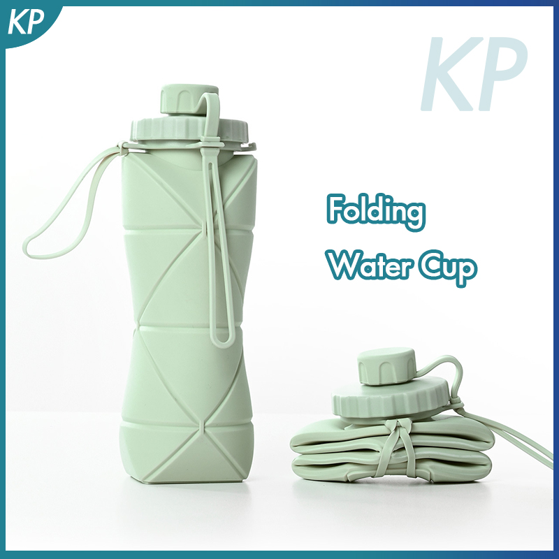 Gấp cốc nước du lịch ngoài trời thể thao cơ động Silicone cốc nước 600ml dung tích lớn chịu nhiệt độ cao dùng cho thực phẩm Kính thiên văn Cốc gấp