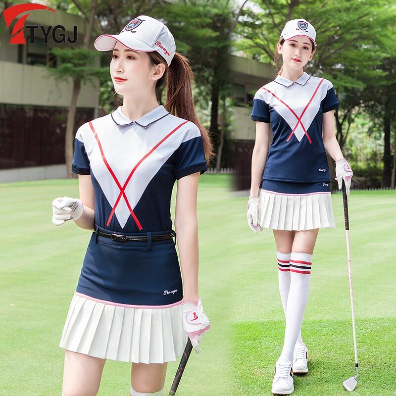 New Fashion Golf Womens Tshirt Tops Polo Shirts 2020 Golf T-shirts for Women Summer Outdoor Sport Tops Short Sleeve Breathable Golf Shirt Underwear Clothes Golf Apparel ราคา 658 บาท*ส่งฟรี