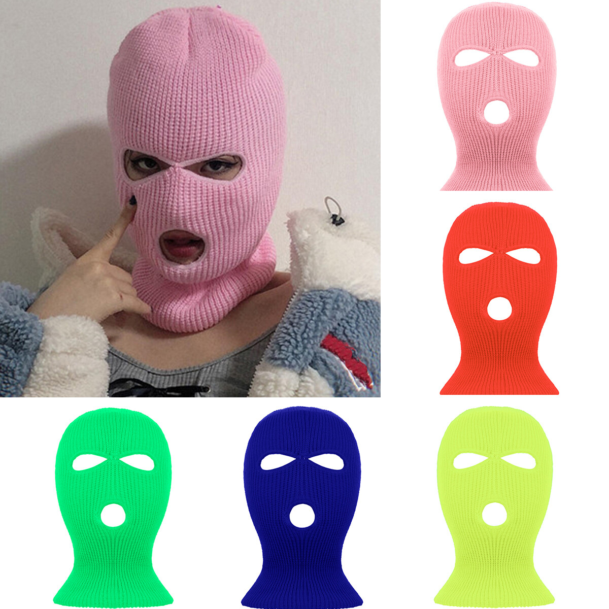 Mặt Nạ Che Toàn Mặt Balaclava, Mũ Beanies Đan CS Chống Gió Chiến Thuật Quân Đội, Mặt Nạ Trượt Tuyết Đạp Xe Ngoài Trời